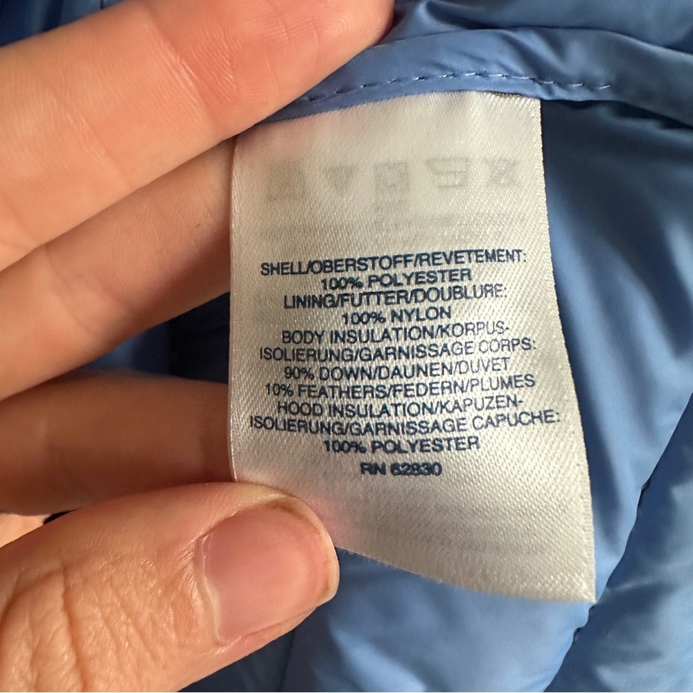 Lands' End Blue Pattern Down Puffer Jacket Medium… - image 5